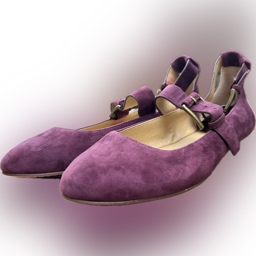 Splendid Dalenna Ballet Flat Wine Colored Mary Jane’s Ankle Strap Suede Like New